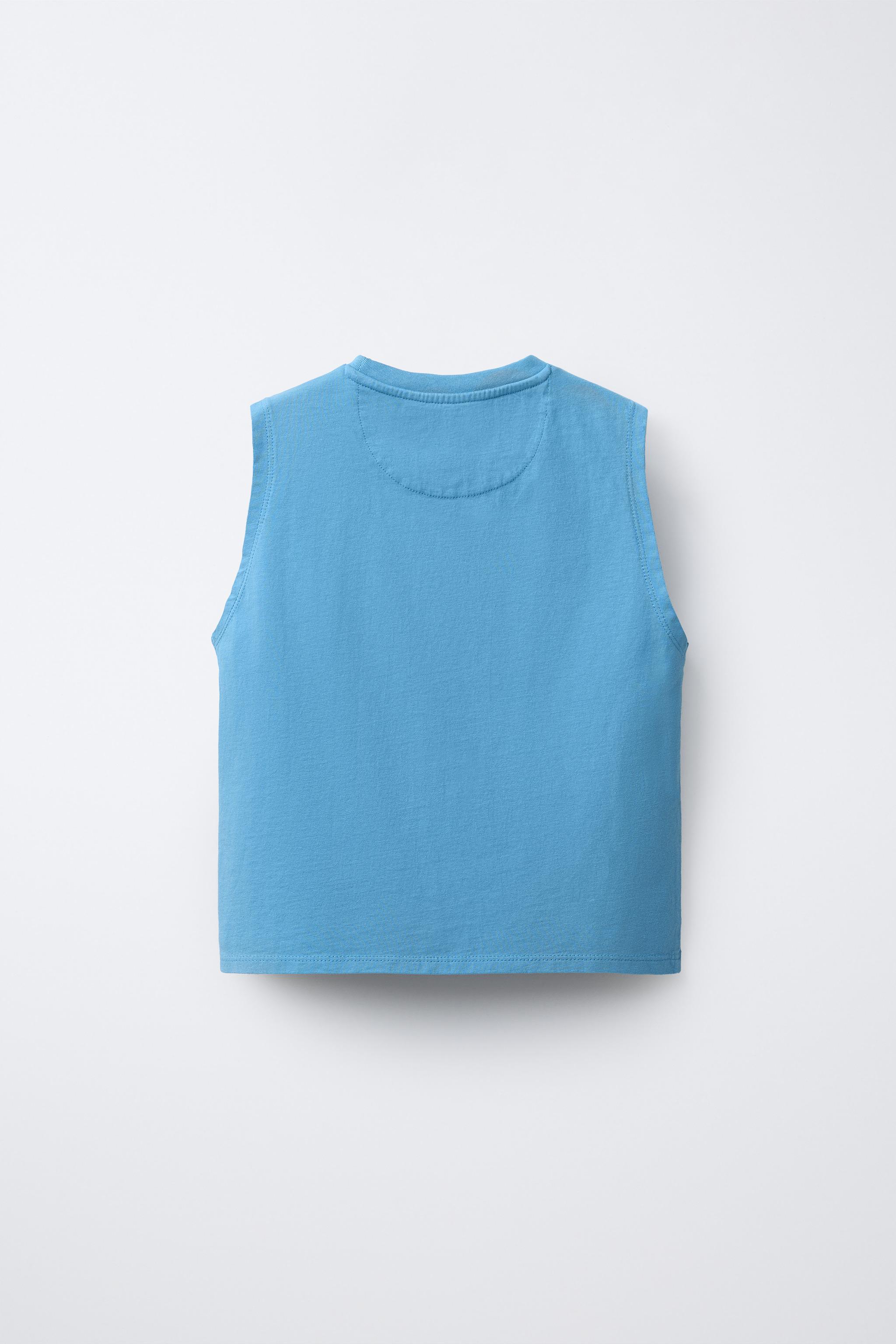 TEXT SLEEVELESS T-SHIRT